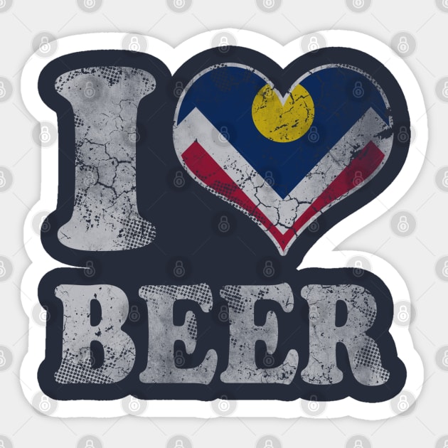I Heart Flag of Denver Beer Sticker by E
